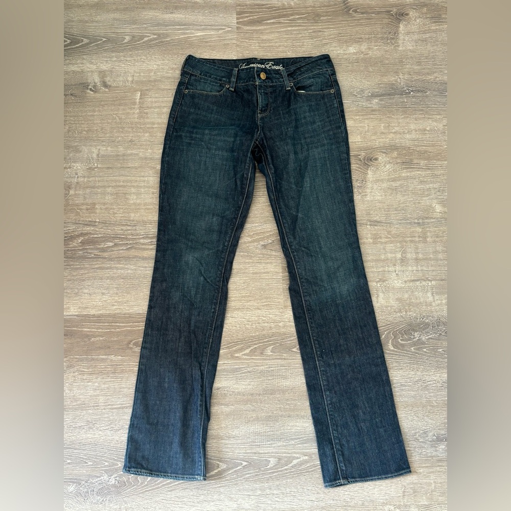 American Eagle Y2K Women's Blue Jeans Long Size 8 Straight Fit
